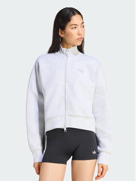 adidas adidas Mikina Spacer HY8037 Svetlosivá Oversize