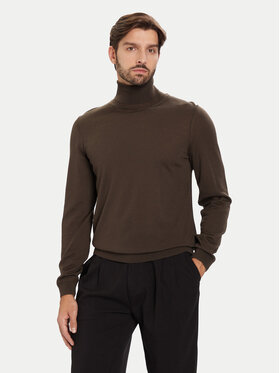 BOSS BOSS Bluză cu gât Musso-P 50468262 Verde Slim Fit