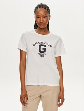 Gant Gant T-särk Logo 4200849 Valge Regular Fit