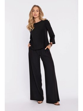 Made of Emotion Made of Emotion Pantaloni palazzo M906 Nero Palazzo Fit