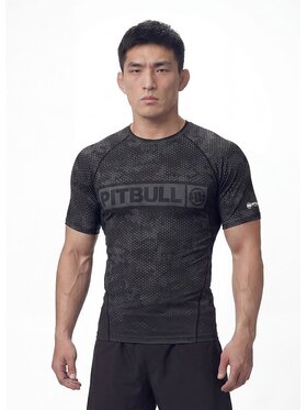 PITBULL PITBULL Koszulka techniczna HEX CAMO HILLTOP Zielony Regular Fit