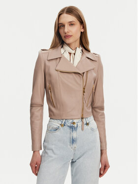 Elisabetta Franchi Elisabetta Franchi Lederjacke GD-47Z-51E2-V1200 Beige Regular Fit