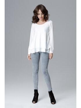 Lenitif Lenitif Bluzka L020 Écru Regular Fit