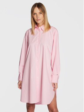 Tommy Hilfiger Tommy Hilfiger Φόρεμα πουκάμισο Solid WW0WW37102 Ροζ Oversize