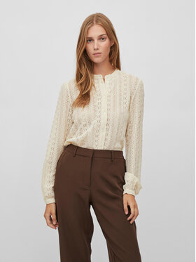 Vila Vila Hemd Chikka 14082977 Écru Regular Fit