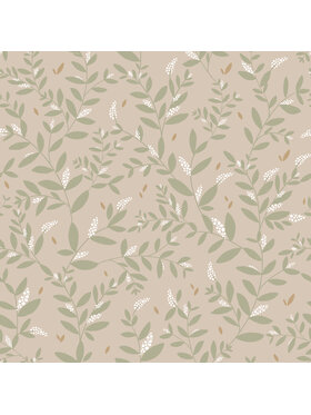 Dekornik Dekornik Tapeta Delicate Twigs with Green and Beige Beżowy