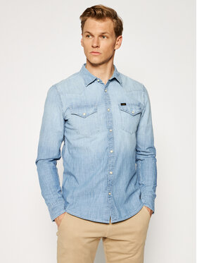 Lee Lee Camicia Western L643NSOF 112115385 Celeste Slim Fit