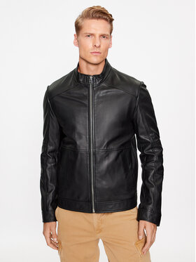 Hugo Hugo Кожено яке Lokis 50455293 Черен Extra Slim Fit