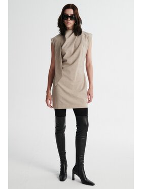 MARI PRETI MARI PRETI Sukienka koktajlowa VELORA Beżowy Slim Fit