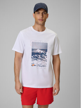 4F 4F T-Shirt BEACHWEAR Biały Regular Fit