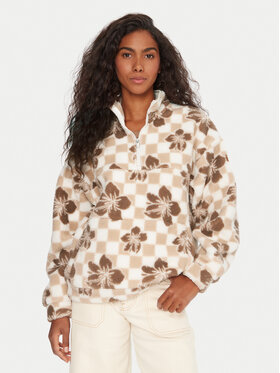 Roxy Roxy Fleecová mikina Jive Talking ERJPF03208 Béžová Oversize