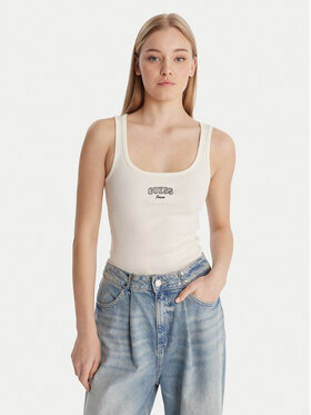 Guess Jeans Guess Jeans Felső W6RP20 KA0H1 Ekru Slim Fit