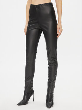 Bruuns Bazaar Bruuns Bazaar Dirbtinės odos kelnės Christa BBW3601 Juoda Slim Fit