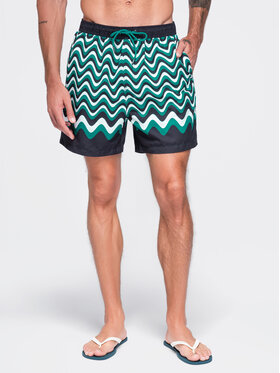 Ombre Ombre Szorty kąpielowe OM-SRSS-0221 Zielony Regular Fit