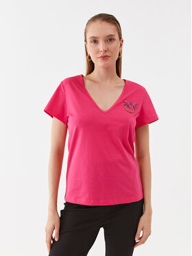 Pinko Pinko T-Shirt 100372 A0MA Różowy Regular Fit