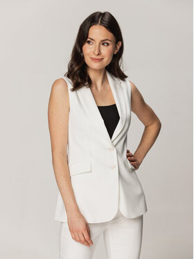 Willsoor Willsoor Kamizelka 67533 Biały Regular Fit