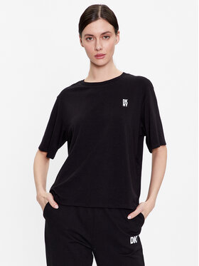 DKNY DKNY Zgornji del pižame YI2422635 Črna Loose Fit