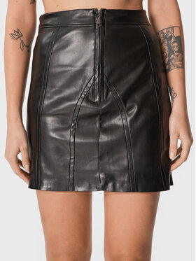 Guess Guess Spódnica z imitacji skóry W3RD13 WF8Q0 Czarny Regular Fit