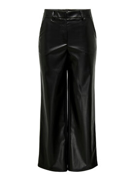JDY JDY Dirbtinės odos kelnės 15303223 Juoda Regular Fit
