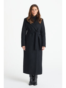 Salme Salme Płaszcz wełniany Verona maxi Czarny Regular Fit
