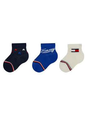 Tommy Hilfiger Tommy Hilfiger Zestaw 3 par wysokich skarpet dziecięcych 701224997 Granatowy