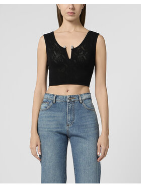 PHILIPP PLEIN PHILIPP PLEIN Tank top 29197 Černá Skin Tight Fit