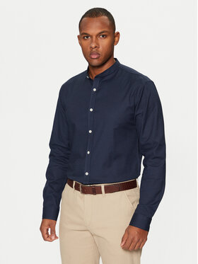 Lindbergh Lindbergh Cămașă Oxford Manderin Superflex 30-203174A 1202431 Bleumarin Slim Fit