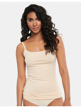 Esotiq Esotiq Top 32737-80X Beżowy Slim Fit