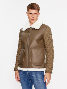 Guess Guess Яке от имитация на кожа M3BL50 WFRL0 Кафяв Regular Fit