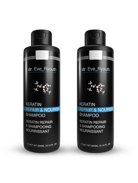 dr. Eve Ryouth dr. Eve Ryouth Szampon Keratin Repair & Nourish 300 ml x 2 Zestaw do pielęgnacji włosów
