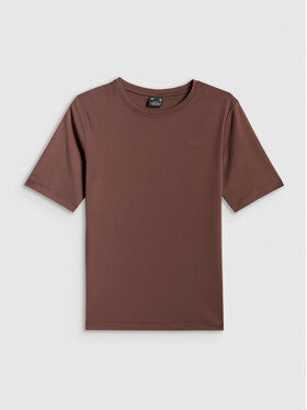 4F 4F T-Shirt ESSENTIAL 2 Brązowy ciemny Slim Fit