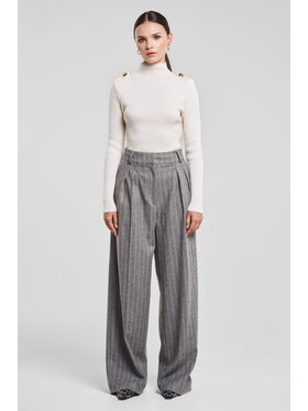 BENU BENU Sweter Biały Écru Slim Fit