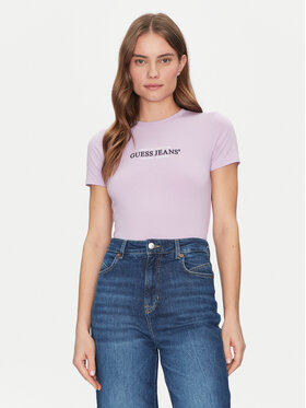 Guess Jeans Guess Jeans T-Shirt W4YI03 J1314 Fioletowy Slim Fit