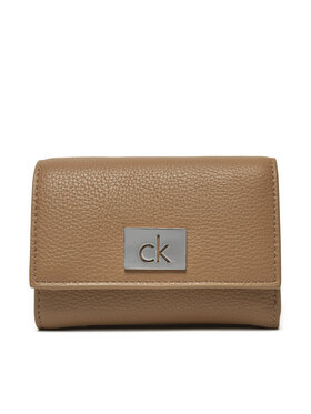 Calvin Klein Calvin Klein Kis női pénztárca Ck Plaque Small Trifold W/Zip K60K612834 Szürke