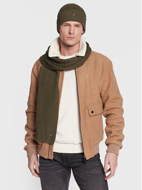 Tommy Hilfiger Tommy Hilfiger Kepurės ir šaliko komplektas AM0AM10356 Chaki