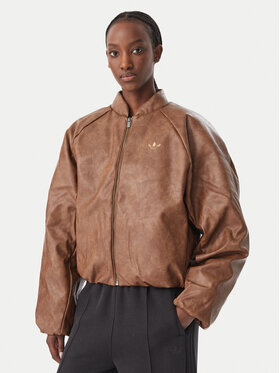 adidas adidas Jacke aus Kunstleder Sst KR9573 Braun Loose Fit