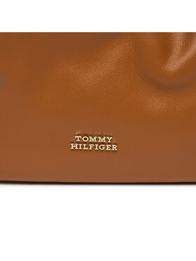 Tommy Hilfiger Ročna Torba Th Luxe Soft Leather Shoulder AW0AW16203 Rjava