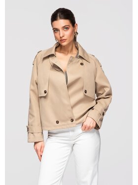 Ombre Ombre Kurtka przejściowa OW-JANP-0120 Beżowy Regular Fit