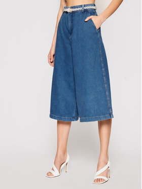 Liu Jo Liu Jo Kalhoty culottes UA1148 D4605 Tmavomodrá Oversize