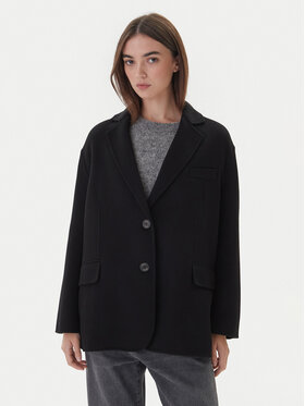 ViCOLO ViCOLO Вовняне пальто TF0005 Чорний Regular Fit
