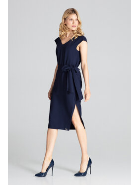 FIGL FIGL Sukienka M674 Granatowy Regular Fit