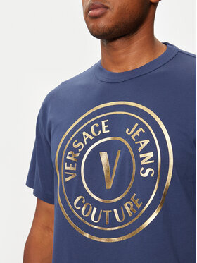 Versace Jeans Couture Majica 77GAHT01 Mornarsko Modra Regular Fit