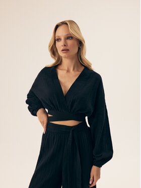 Esotiq Esotiq Bluzka 42428 Czarny Beachy Fit