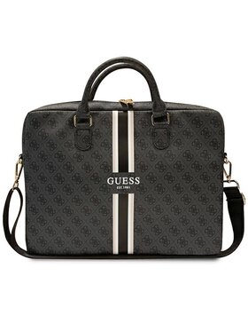 Guess Guess Torba na laptopa 4G Printed Stripes Czarny