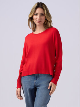 Oltre Oltre Kardigan M077E001800N016 Czerwony Boxy Fit