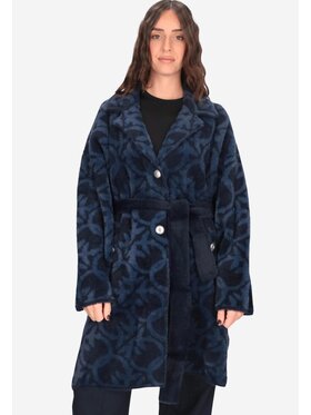 PINKO PINKO Futro Zante similpelliccia jacquard logo Niebieski Comfort Fit