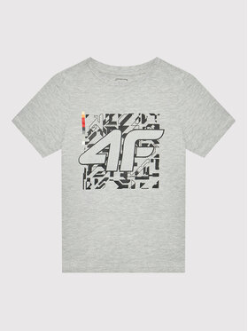 4F 4F T-Shirt HJZ21-JTSM008A Szary Regular Fit