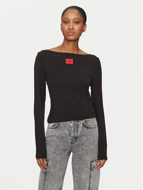 HUGO Hugo Блузка Thermal 50486081 Чорний Slim Fit