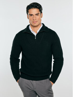 BIG STAR BIG STAR Sweter MICHIGAN Czarny Basic Fit