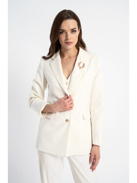 CLICK CLICK Marynarka 71-0017 Biały Classic Fit